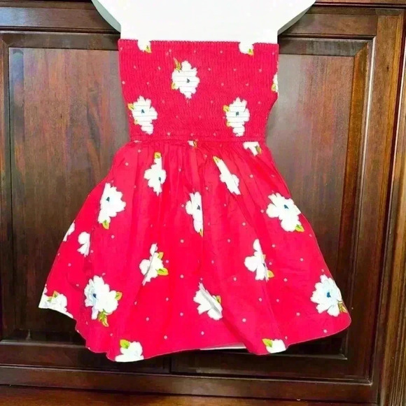 Abercrombie & Fitch Red Floral Dress Size L Kids - Picture 3 of 13
